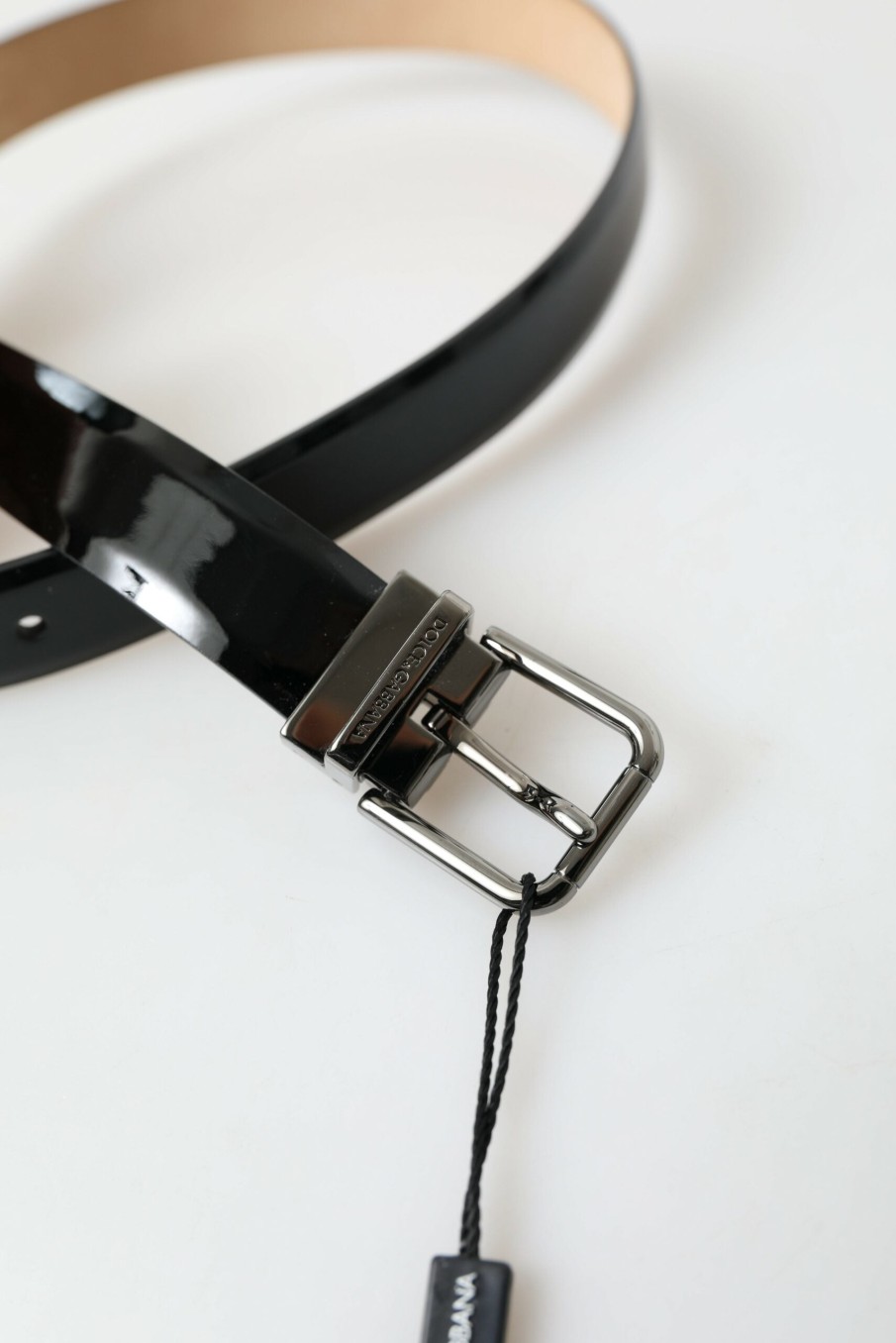 Men Dolce & Gabbana Men'S Belts | Dolce & Gabbana Black Calf Leather Metal Buckle Men Belt