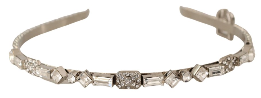 Women Dolce & Gabbana Women'S Headbands | Dolce & Gabbana Silver Plating Alloy Crystals Inlays Diadem