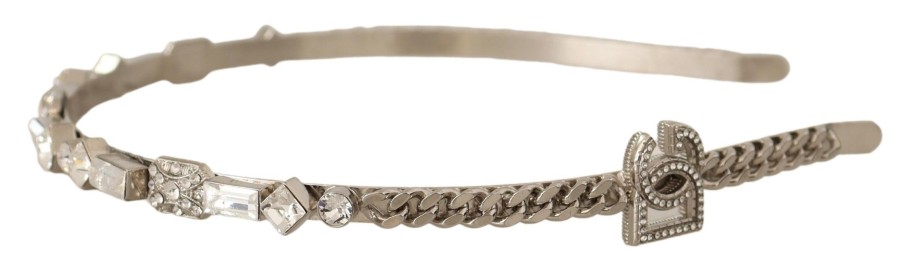 Women Dolce & Gabbana Women'S Headbands | Dolce & Gabbana Silver Plating Alloy Crystals Inlays Diadem