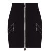 Women Dolce & Gabbana Women'S Skirts | Dolce & Gabbana Chic Multi-Zipper Black Skirt With Leopard Lining