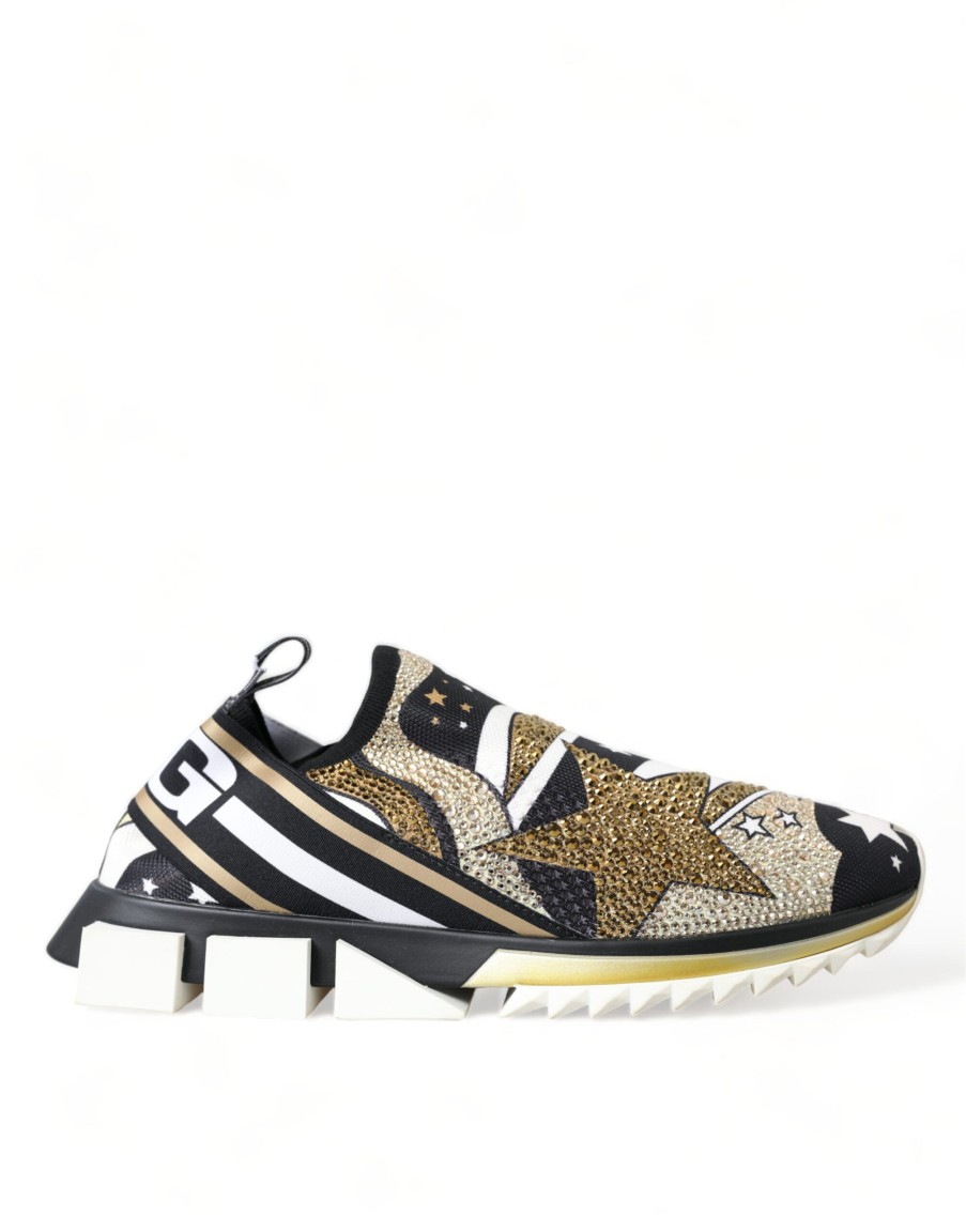 Men Dolce & Gabbana Men'S Sneakers | Dolce & Gabbana Multicolor Star Print Sorrento Sneakers Men Shoes