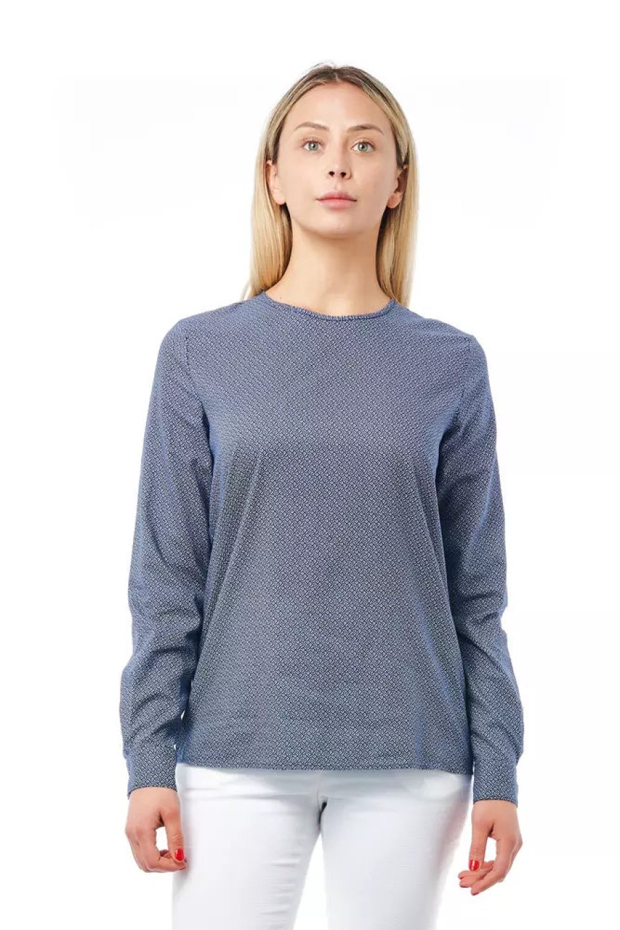 Women Bagutta Women'S Shirts | Bagutta Blue Cotton Shirt - Genuine Authentic Brand Llc