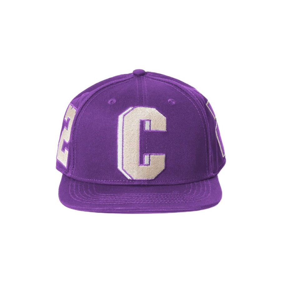 Men Comme Des Fuckdown Men'S Hats & Caps | Comme Des Fuckdown Bold Purple Flat Visor Logo Cap