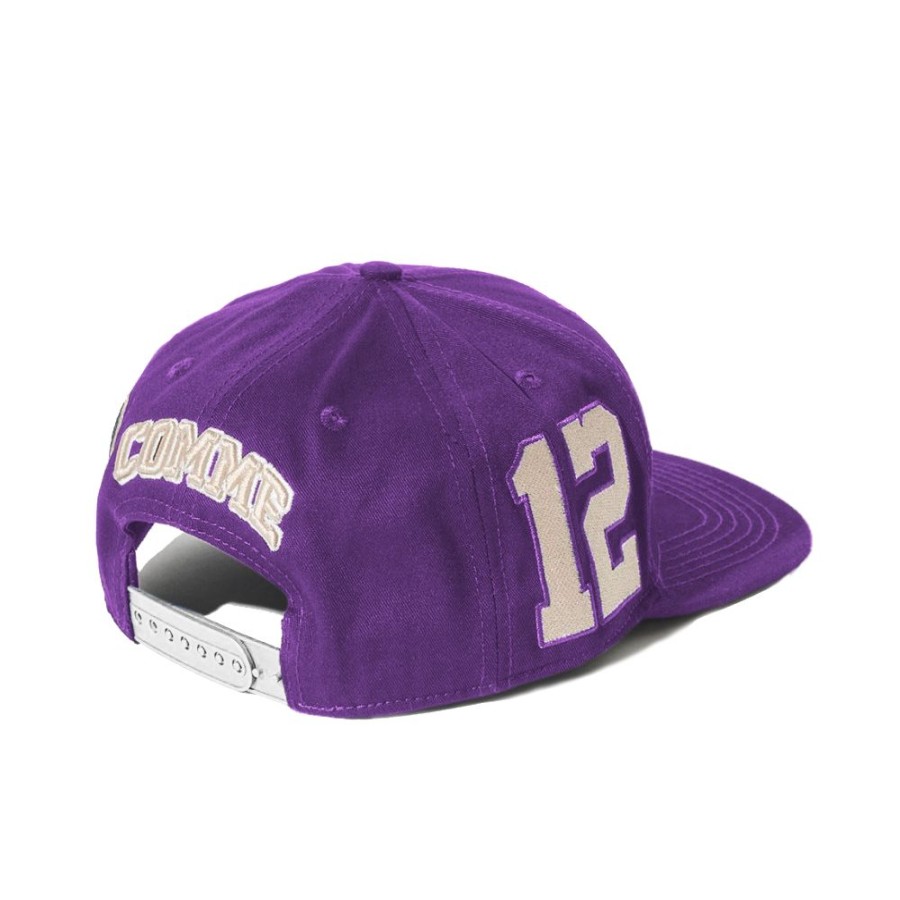 Men Comme Des Fuckdown Men'S Hats & Caps | Comme Des Fuckdown Bold Purple Flat Visor Logo Cap