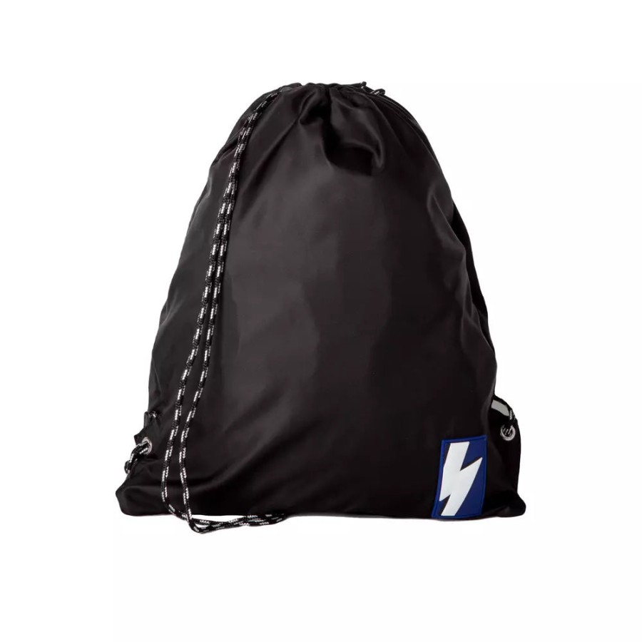 Men Neil Barrett Men Backpacks | Neil Barrett Elegant Drawstring Backpack In Sleek Black