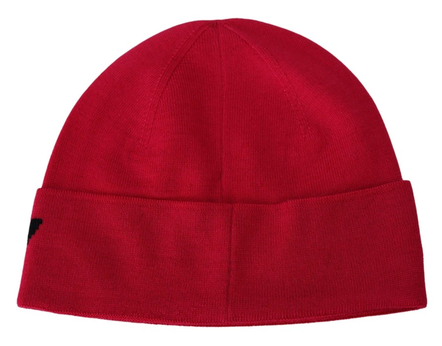 Men Givenchy Men'S Hats & Caps | Givenchy Red Pink Wool Beanie Unisex Men Women Beanie Hat