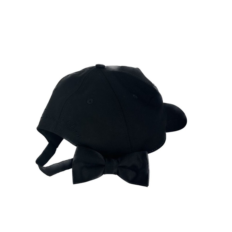 Men Dsquared² Men'S Hats & Caps | Dsquared Elegant Black Visor Cap With Silk Blend