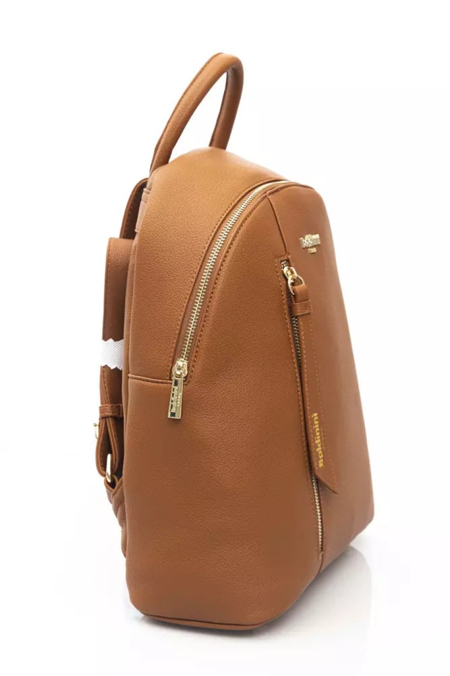 Women Baldinini Trend Women Backpacks | Baldinini Trend Elegant Brown Backpack With Golden Accents