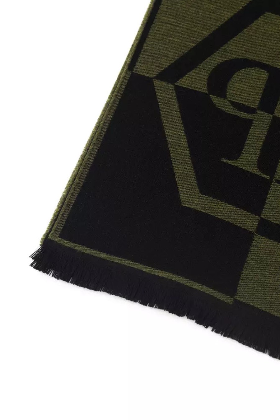 Men Philipp Plein Men'S Scarves | Philipp Plein Elegant Green Fringed Logo Scarf