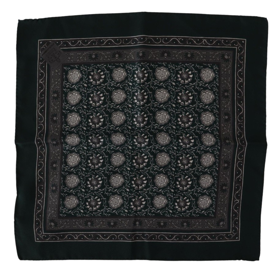 Men Dolce & Gabbana Men'S Handkerchief | Dolce & Gabbana Multicolor Silk Pocket Square Handkerchief