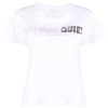 Women Patrizia Pepe Women'S Tops & T-Shirts | Patrizia Pepe White Cotton Tops & T-Shirt