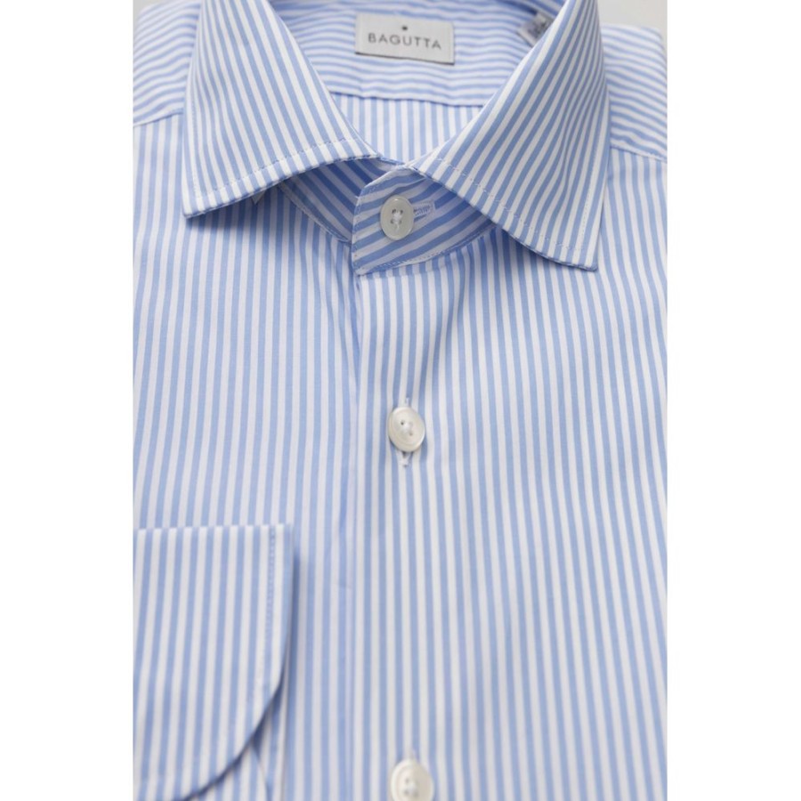 Men Bagutta Men'S Shirts | Bagutta Elegant French Collar Cotton Shirt