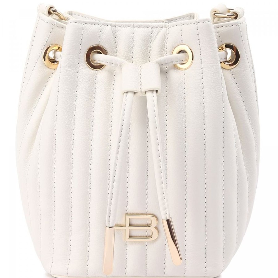 Women Baldinini Trend Women'S Crossbody Bags | Baldinini Trend White Leather Di Calfskin Crossbody Bag