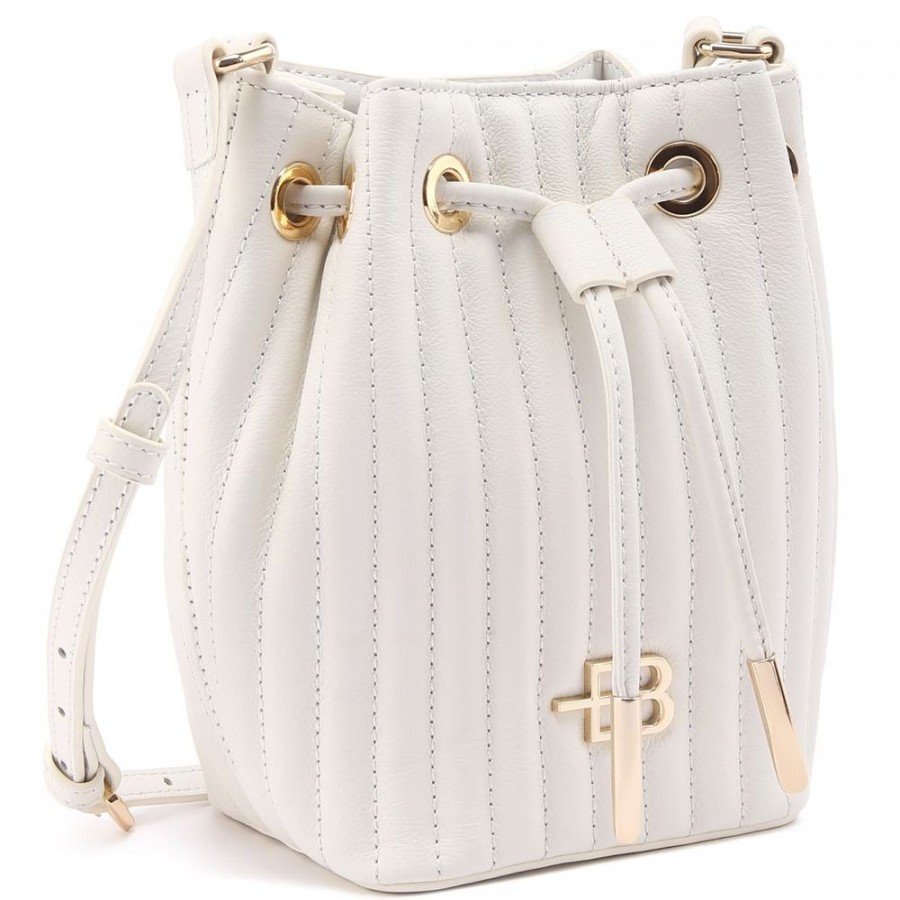 Women Baldinini Trend Women'S Crossbody Bags | Baldinini Trend White Leather Di Calfskin Crossbody Bag