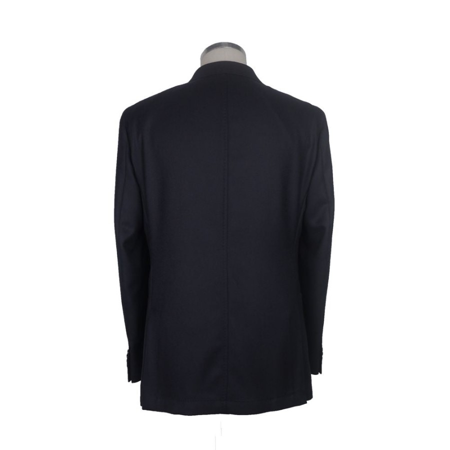 Men Made in Italy Men'S Blazers | Made In Italy Elegant Dark Blue Wool Jacket