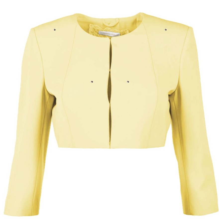 Women Patrizia Pepe Women'S Suits & Blazers | Patrizia Pepe Yellow Polyester Suits & Blazer