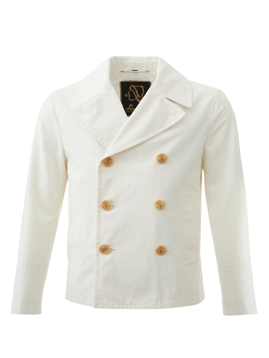 Men Sealup Men'S Blazers | Sealup White Marine Style Double Breast Jacket