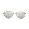 Men Frankie Morello | Frankie Morello Silver Aviator Metal Profile Eyeglasses