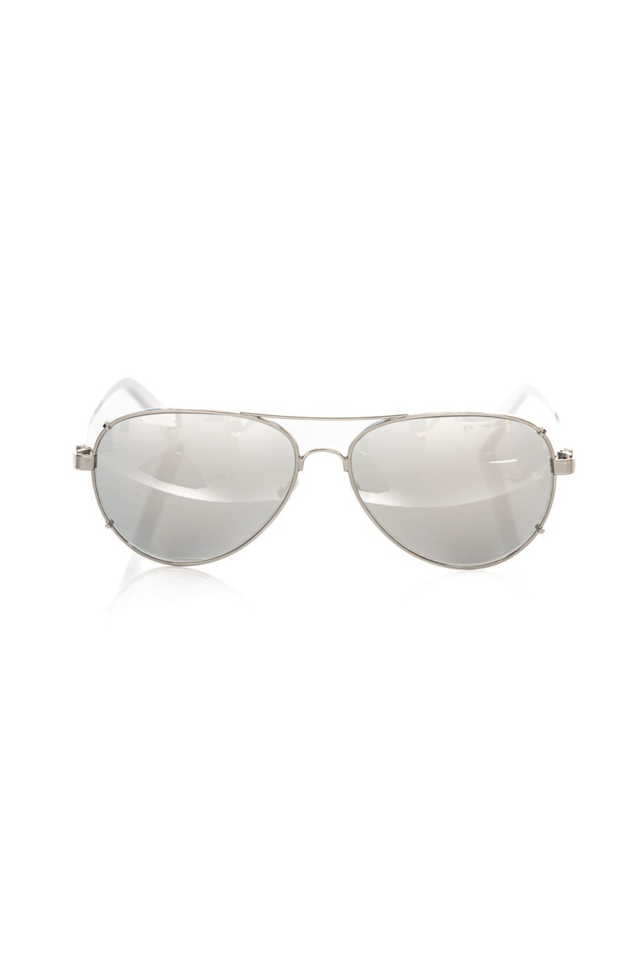 Men Frankie Morello | Frankie Morello Silver Aviator Metal Profile Eyeglasses