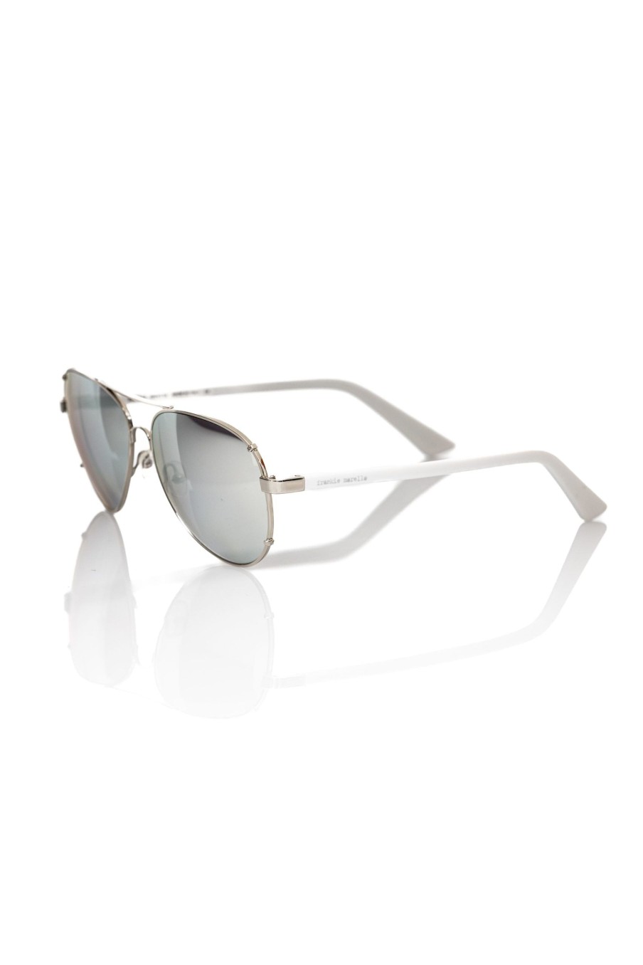 Men Frankie Morello | Frankie Morello Silver Aviator Metal Profile Eyeglasses