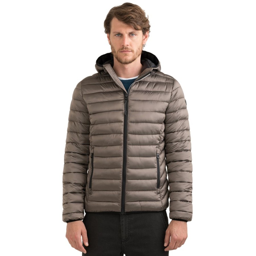 Men Fred Mello Men'S Jackets | Fred Mello Snug Padded Nylon Jacket With Hood