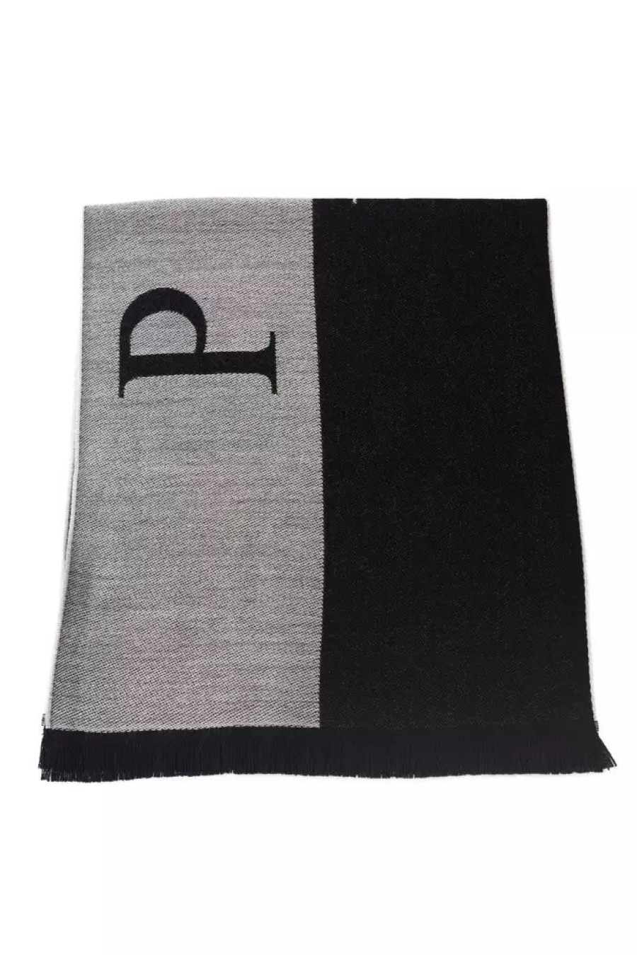 Men Philipp Plein Men'S Scarves | Philipp Plein Elegant Gray Fringed Logo Scarf