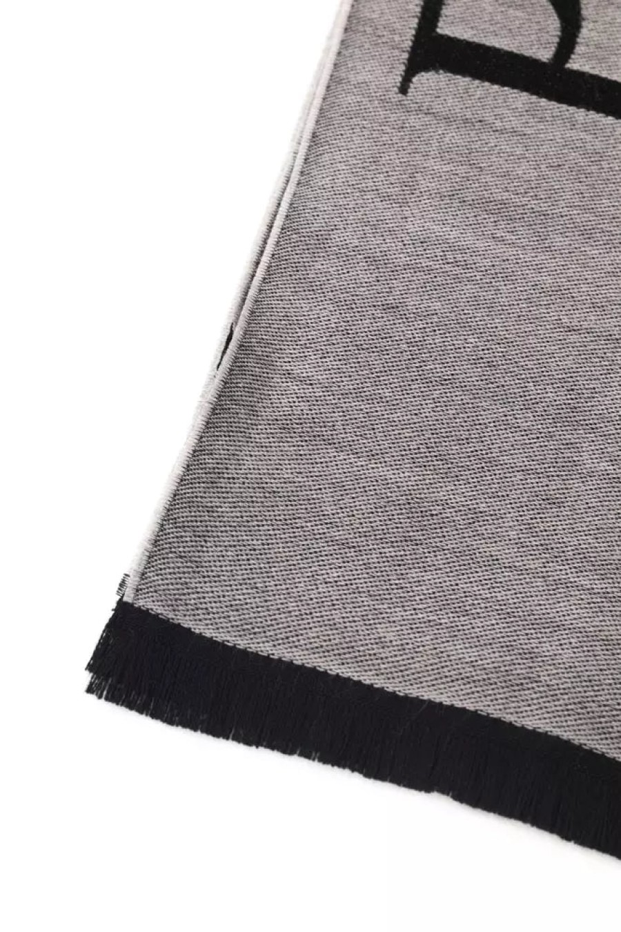 Men Philipp Plein Men'S Scarves | Philipp Plein Elegant Gray Fringed Logo Scarf