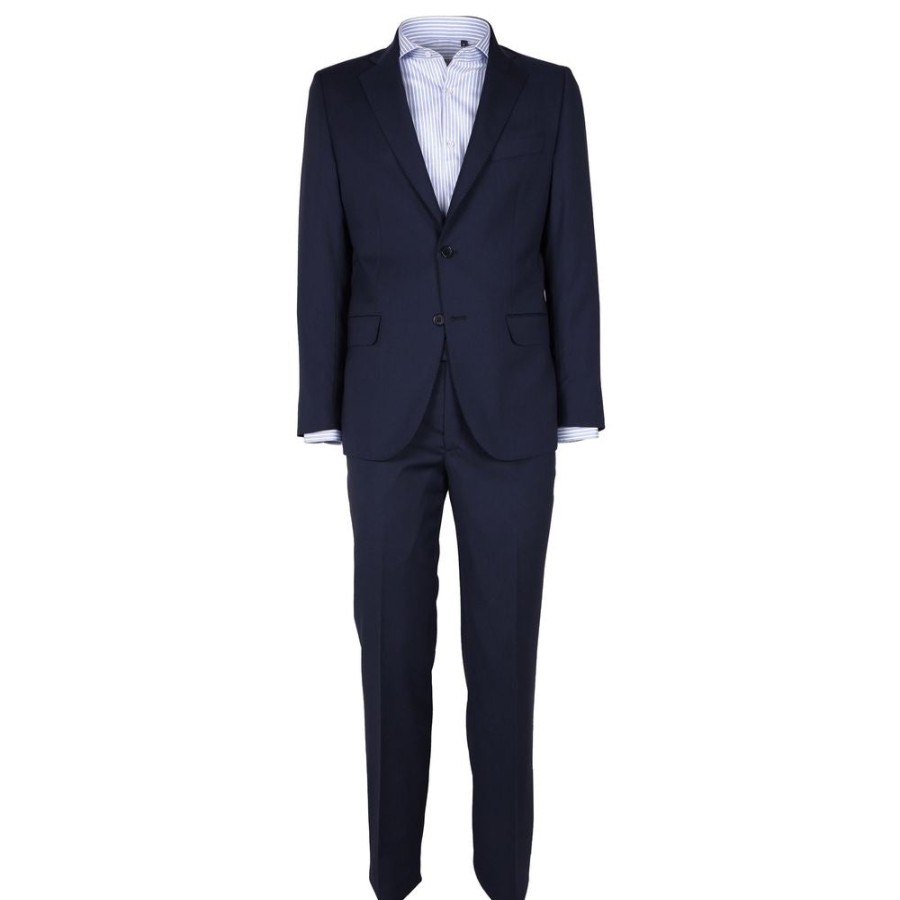 Men Made in Italy Men'S Suits | Made In Italy Blue Wool Vergine Suit