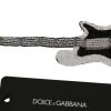 Women Dolce & Gabbana Women'S Brooches | Dolce & Gabbana Gold Brass Beaded Guitar Pin Accessory Brooch