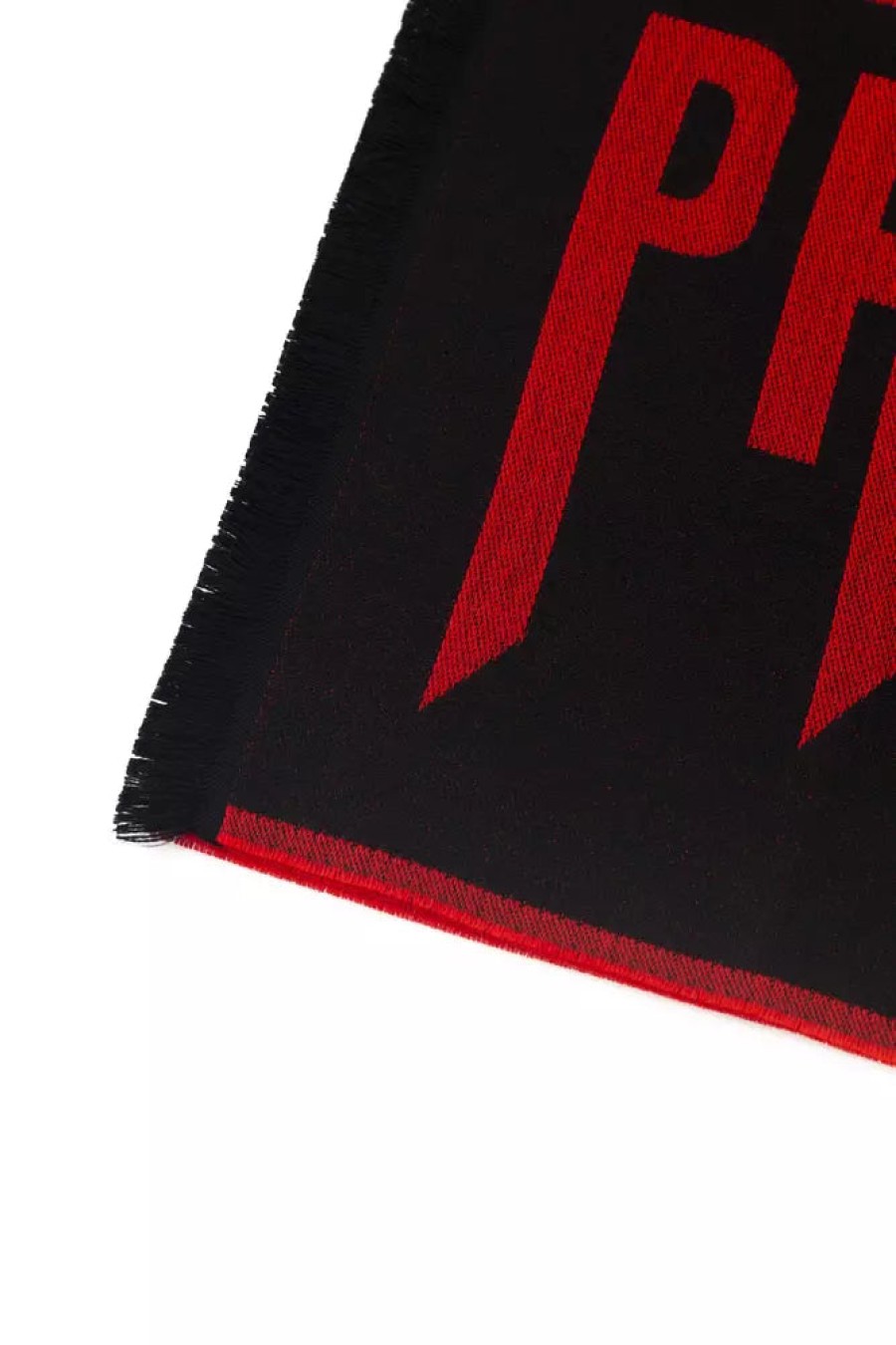 Men Philipp Plein Men'S Scarves | Philipp Plein Elegant Red Fringed Logo Scarf