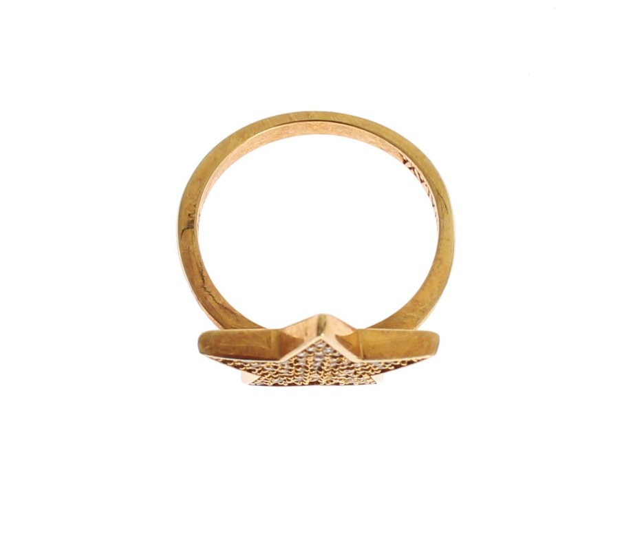 Women Nialaya Women'S Rings | Nialaya Star Gold 925 Silver Womens Clear Ring