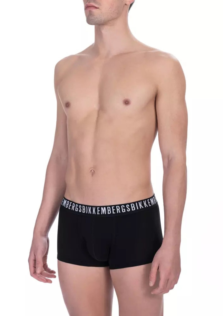 Men Bikkembergs Men'S Underwear | Bikkembergs Sleek Bi-Pack Cotton Trunks For Men