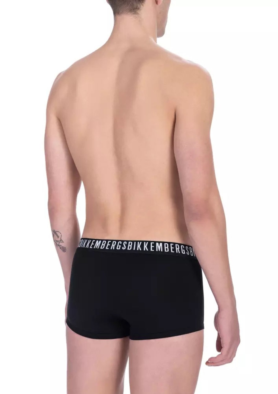 Men Bikkembergs Men'S Underwear | Bikkembergs Sleek Bi-Pack Cotton Trunks For Men