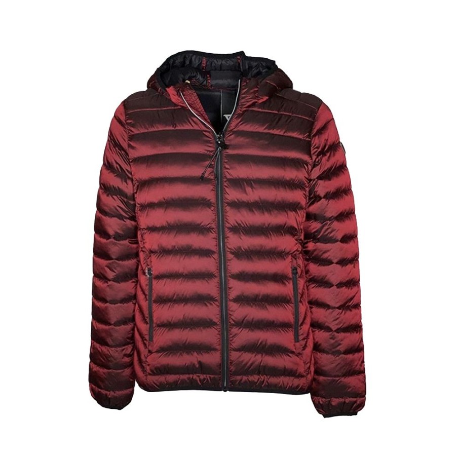 Men Fred Mello Men'S Jackets | Fred Mello Chic Red Padded Hooded Jacket For Men