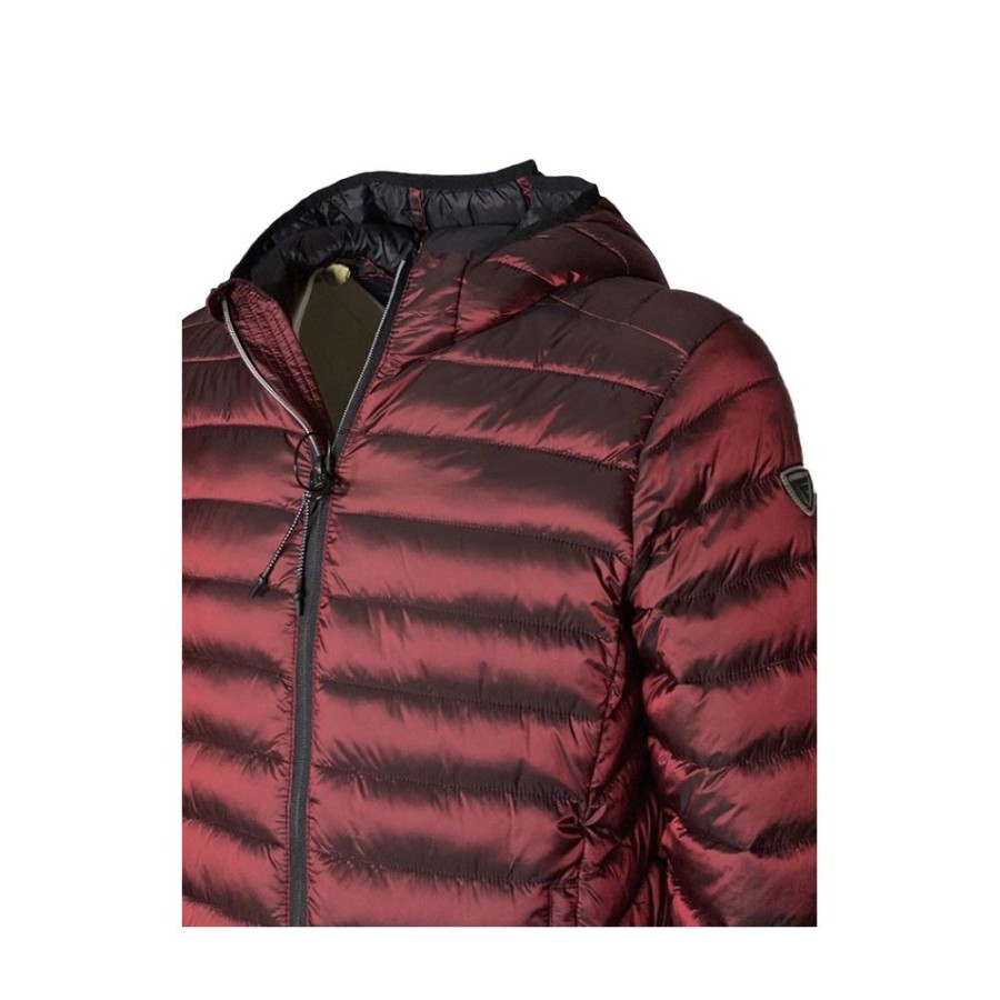 Men Fred Mello Men'S Jackets | Fred Mello Chic Red Padded Hooded Jacket For Men