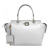 Women Baldinini Trend Women'S Handbags | Baldinini Trend Elegant White Textured Calfskin Handbag