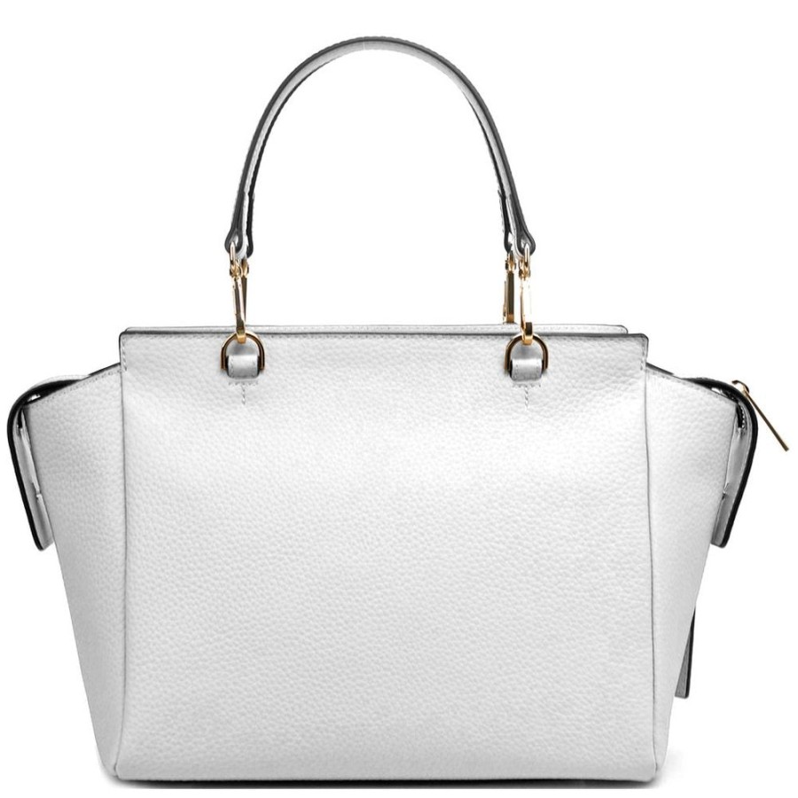 Women Baldinini Trend Women'S Handbags | Baldinini Trend Elegant White Textured Calfskin Handbag