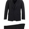 Men Dolce & Gabbana Men'S Suits | Dolce & Gabbana Three Piece Smoking Black Suit