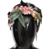 Women Dolce & Gabbana Women'S Headbands | Dolce & Gabbana Multicolor Tiara Floral Crystal Bow Diadem Headband