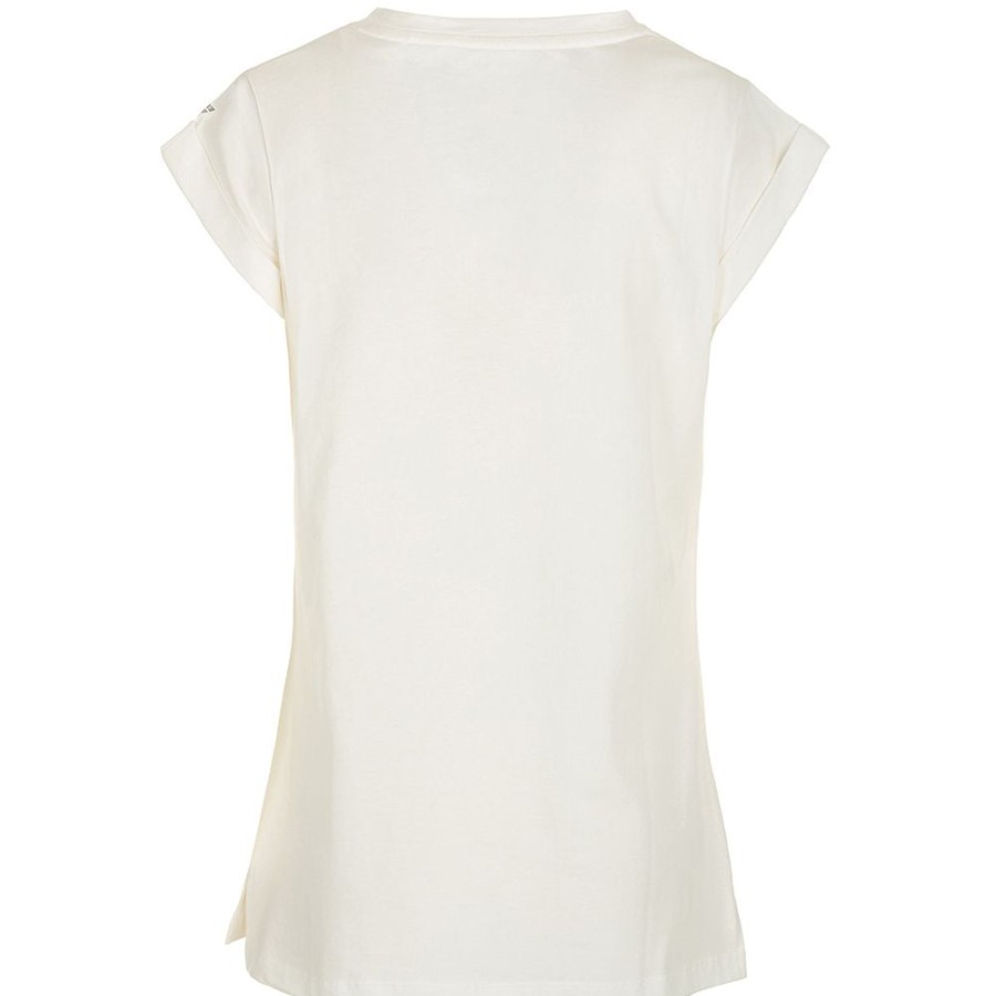 Women Fred Mello Women'S Tops & T-Shirts | Fred Mello Chic Rhinestone Embellished White Tee