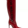 Women Off-White Women'S Boots | Off-White Crimson Chic Patent Leather Heeled Boots