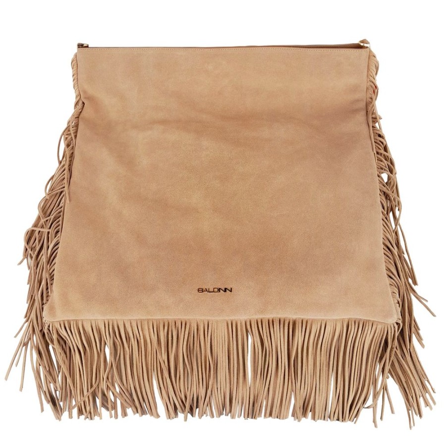 Women Baldinini Trend Women'S Crossbody Bags | Baldinini Trend Chic Suede Fringe Square Shoulder Bag