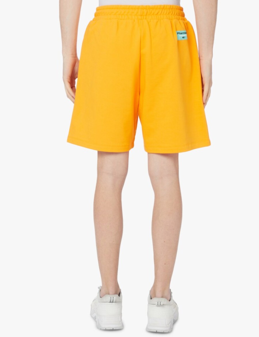 Men Pharmacy Industry Men'S Shorts | Pharmacy Industry Chic Orange Cotton Trousers With Logo Print