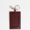 Men Trussardi Men'S Keychains | Trussardi Elegant Leather Badge Holder With Key Ring