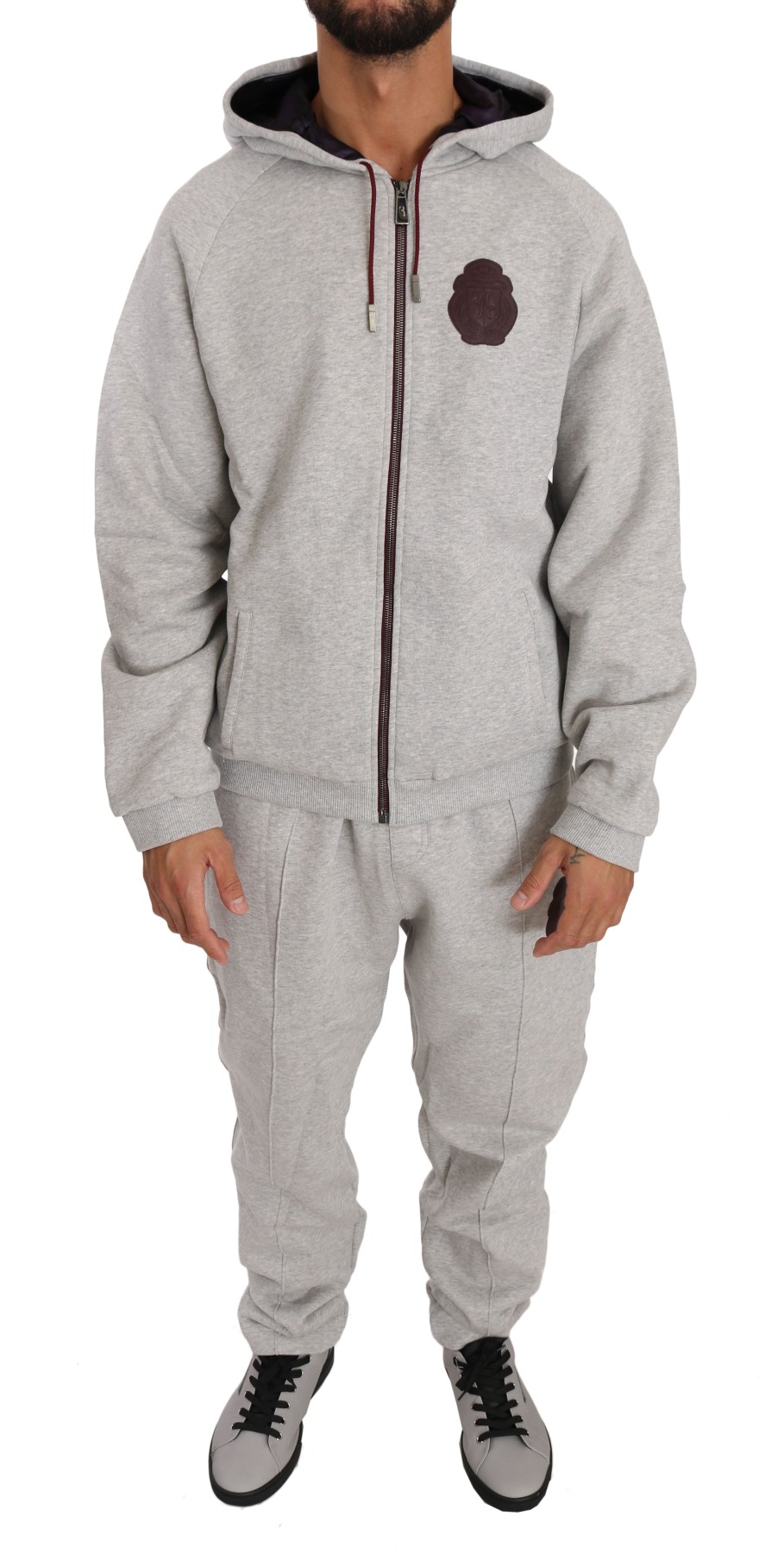 Men Billionaire Italian Couture Men'S Sweatsuit | Billionaire Italian Couture Gray Cotton Sweater Pants Tracksuit - Genuine Authentic Brand Llc