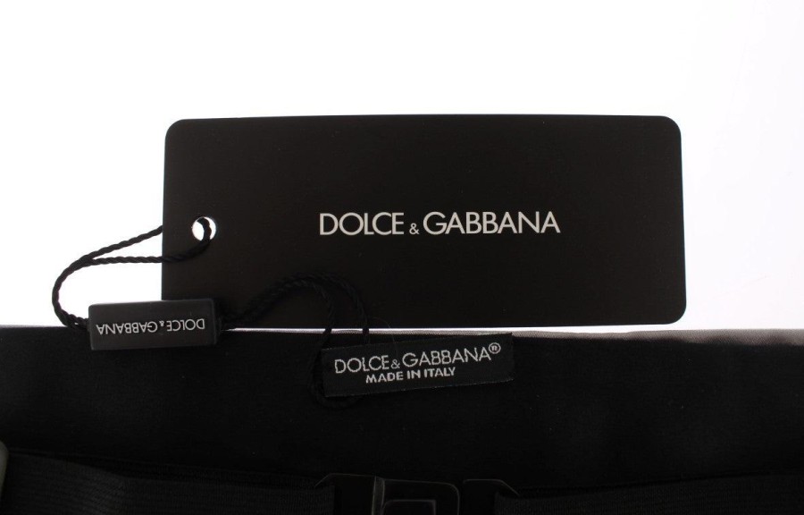 Men Dolce & Gabbana Men'S Cummerband | Dolce & Gabbana Silver Wide Belt Silk Cummerbund