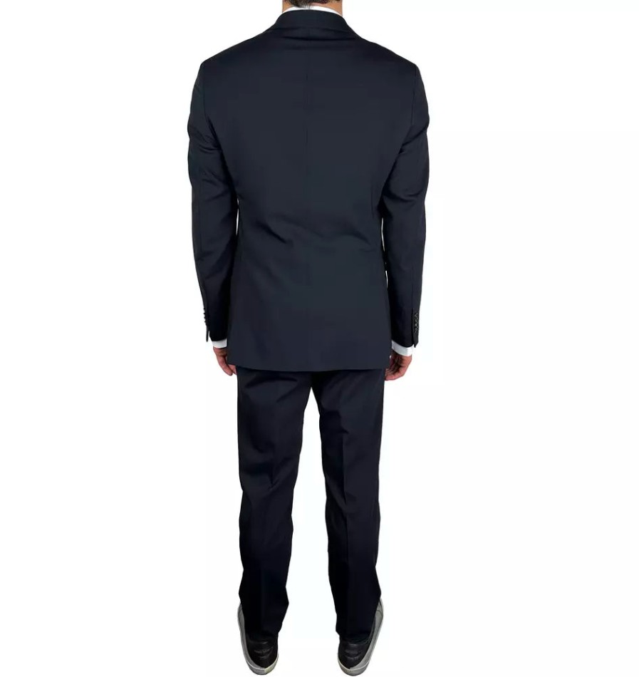 Men Aquascutum Men'S Suits | Aquascutum Elegant Navy Two-Piece Italian Suit