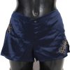 Women Ermanno Scervino Women'S Underwear | Ermanno Scervino Cotton Blue Lingerie Shorts Underwear