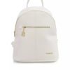 Women Baldinini Trend Women Backpacks | Baldinini Trend Elegant White Backpack With Golden Accents