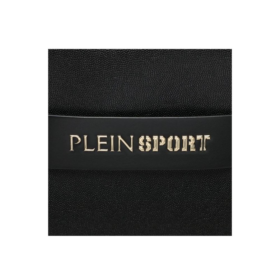 Women Plein Sport Women'S Handbags | Plein Sport Sleek Silver-Logo Eco-Leather Shopper